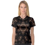 Bronze Age Mandala V-Neck Sport Mesh T-Shirt