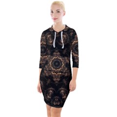 Quarter Sleeve Hood Bodycon Dress 