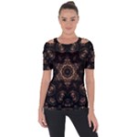 Bronze Age Mandala Shoulder Cut Out Short Sleeve Top