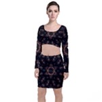 Bronze Age Mandala Long Sleeve Crop Top & Bodycon Skirt Set