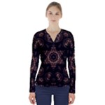 Bronze Age Mandala V-Neck Long Sleeve Top