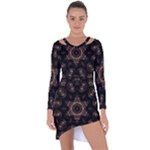 Bronze Age Mandala Asymmetric Cut-Out Shift Dress