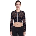 Bronze Age Mandala Long Sleeve Zip Up Bomber Jacket