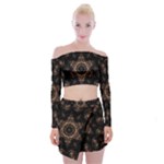 Bronze Age Mandala Off Shoulder Top with Mini Skirt Set