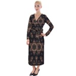 Bronze Age Mandala Velvet Maxi Wrap Dress