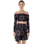 Bronze Age Mandala Off Shoulder Top with Skirt Set