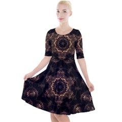 Quarter Sleeve A-Line Dress 