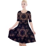 Bronze Age Mandala Quarter Sleeve A-Line Dress