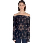 Bronze Age Mandala Off Shoulder Long Sleeve Top