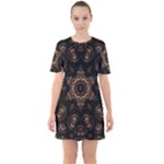 Bronze Age Mandala Sixties Short Sleeve Mini Dress