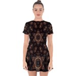 Bronze Age Mandala Drop Hem Mini Chiffon Dress