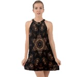 Bronze Age Mandala Halter Tie Back Chiffon Dress