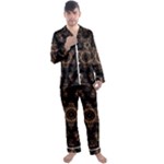 Bronze Age Mandala Men s Long Sleeve Satin Pajamas Set