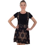 Bronze Age Mandala Velvet Suspender Skater Skirt