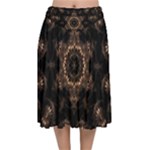 Bronze Age Mandala Velvet Flared Midi Skirt