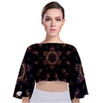 Bronze Age Mandala Tie Back Butterfly Sleeve Chiffon Top