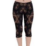 Bronze Age Mandala Velvet Capri Leggings 