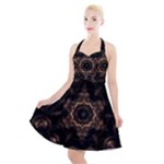 Bronze Age Mandala Halter Party Swing Dress 