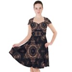 Bronze Age Mandala Cap Sleeve Midi Dress With Pockets