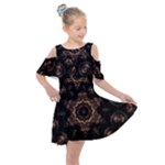 Bronze Age Mandala Kids  Shoulder Cutout Chiffon Dress