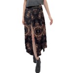 Bronze Age Mandala Velour Split Maxi Skirt