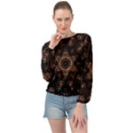 Bronze Age Mandala Banded Bottom Chiffon Top