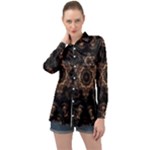 Bronze Age Mandala Long Sleeve Satin Shirt