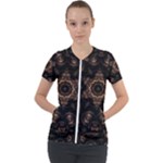 Bronze Age Mandala Short Sleeve Zip Up Jacket