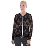 Bronze Age Mandala Velvet Zip Up Jacket