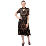 Bronze Age Mandala Keyhole Neckline Chiffon Dress