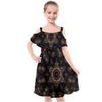 Bronze Age Mandala Kids  Cut Out Shoulders Chiffon Dress