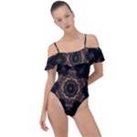 Bronze Age Mandala Frill Detail One Piece Swimsuit