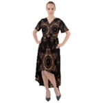 Bronze Age Mandala Front Wrap High Low Dress