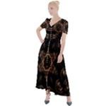 Bronze Age Mandala Button Up Short Sleeve Maxi Dress