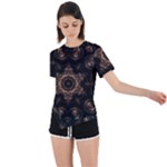 Bronze Age Mandala Asymmetrical Short Sleeve Sports T-Shirt