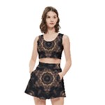 Bronze Age Mandala Women s Crop Top Pleated Skater Rave Skirt