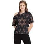 Bronze Age Mandala One Shoulder Cut Out T-Shirt