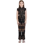 Bronze Age Mandala Kids  Sleeveless Ruffle Edge Band Collar Chiffon One Piece