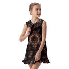 Kids  Pilgrim Collar Ruffle Hem Dress 