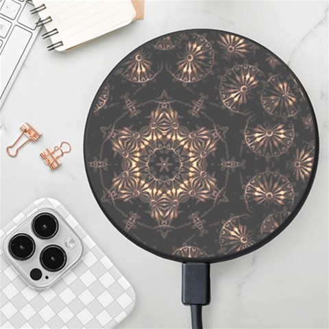 Bronze Age Mandala Wireless Fast Charger(Black) from ArtsNow.com