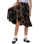 Bronze Age Mandala Kids  Ruffle Flared Wrap Midi Skirt