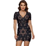 Bronze Age Mandala Low Cut Cap Sleeve Mini Dress