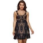 Bronze Age Mandala Ruffle Strap Babydoll Chiffon Dress