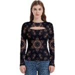 Bronze Age Mandala Women s Cut Out Long Sleeve T-Shirt