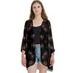 Bronze Age Mandala Open Front 3/4 Sleeve Batwing Chiffon Cardigan Kimono