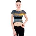 Peaceful Horizons of Uruguay  Crew Neck Crop Top