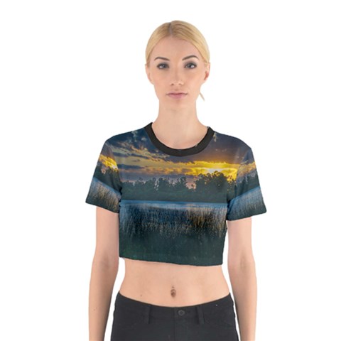 Peaceful Horizons of Uruguay  Cotton Crop Top from ArtsNow.com