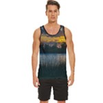 Peaceful Horizons of Uruguay  Men s Wide Collar Tank Top