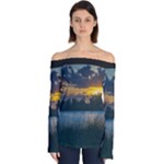 Peaceful Horizons of Uruguay  Off Shoulder Long Sleeve Top