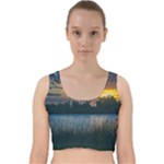 Peaceful Horizons of Uruguay  Velvet Racer Back Crop Top